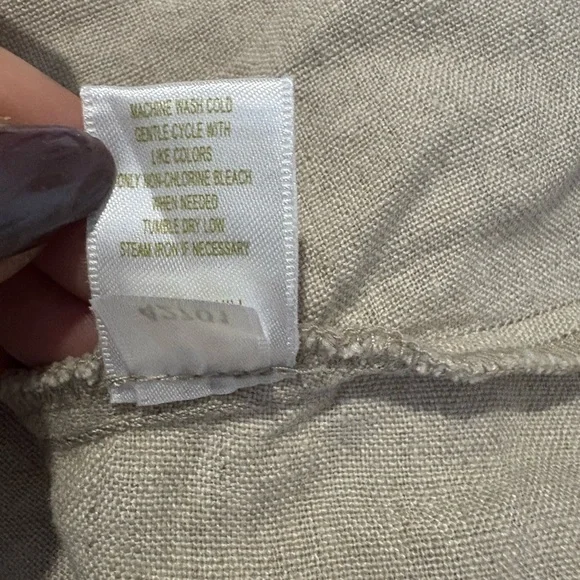 Garnet Hill 100% linen beige minimalist dress size 8 sleeveless - Picture 11 of 12